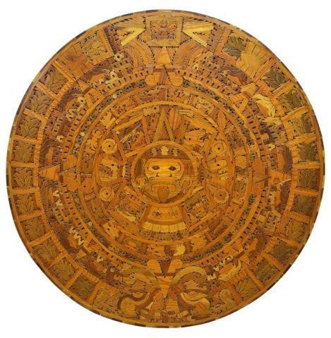 MIXED WOOD MARQUETRY AZTEC SUN