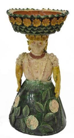 MEXICAN FOLK ART FIGURE WITH BOWL  35c0a0