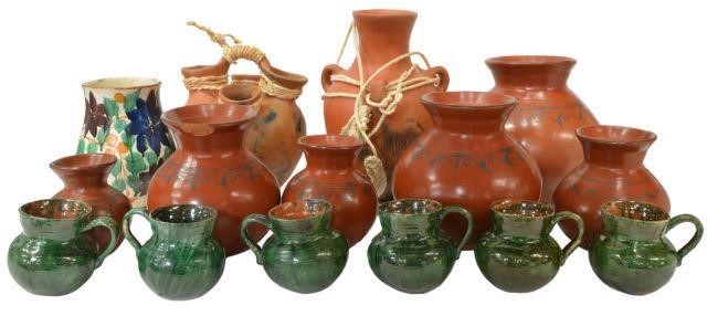 15)MEXICAN CERAMIC POTTERY VASES,