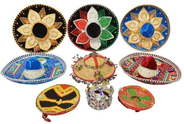  9 COLLECTION OF SOMBREROS CROWN 35c11a