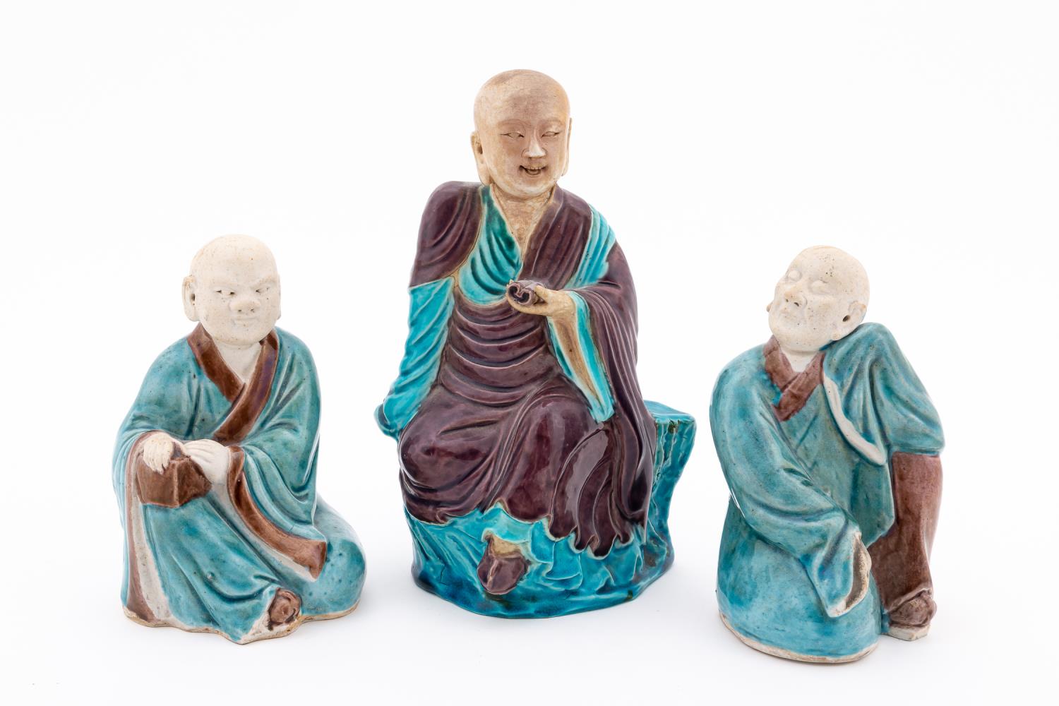 3 CERAMIC CHINESE SEATED BUDDHIST 35c148
