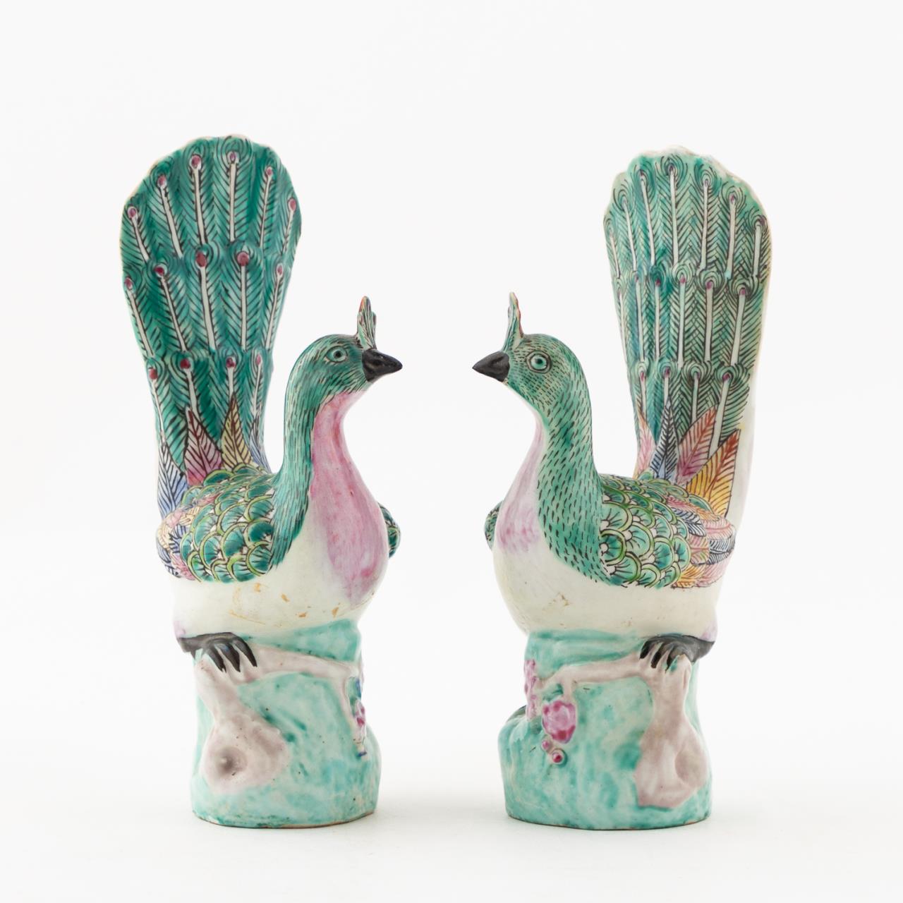 PAIR, REPUBLIC PERIOD CHINESE PEACOCK