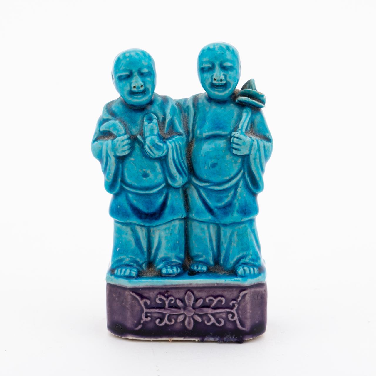 SMALLCHINESE TURQUOISE GLAZE FIGURAL