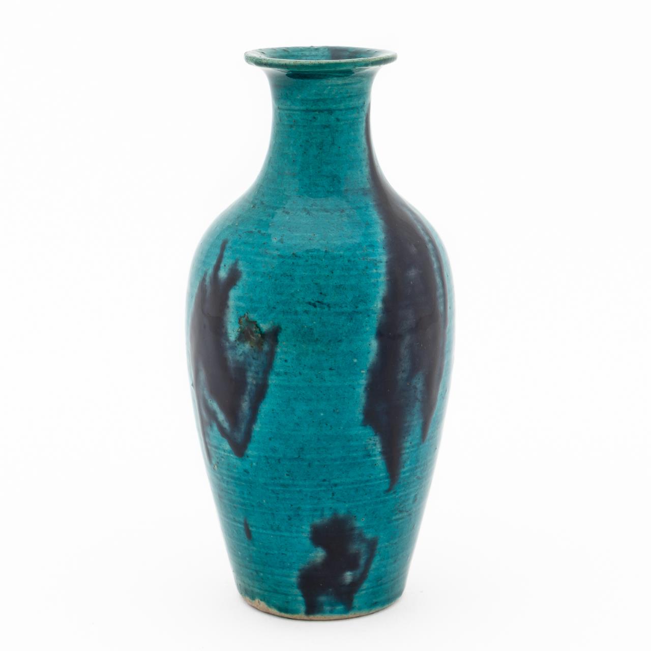 CHINESE DARK BLUE & TURQUOISE CERAMIC