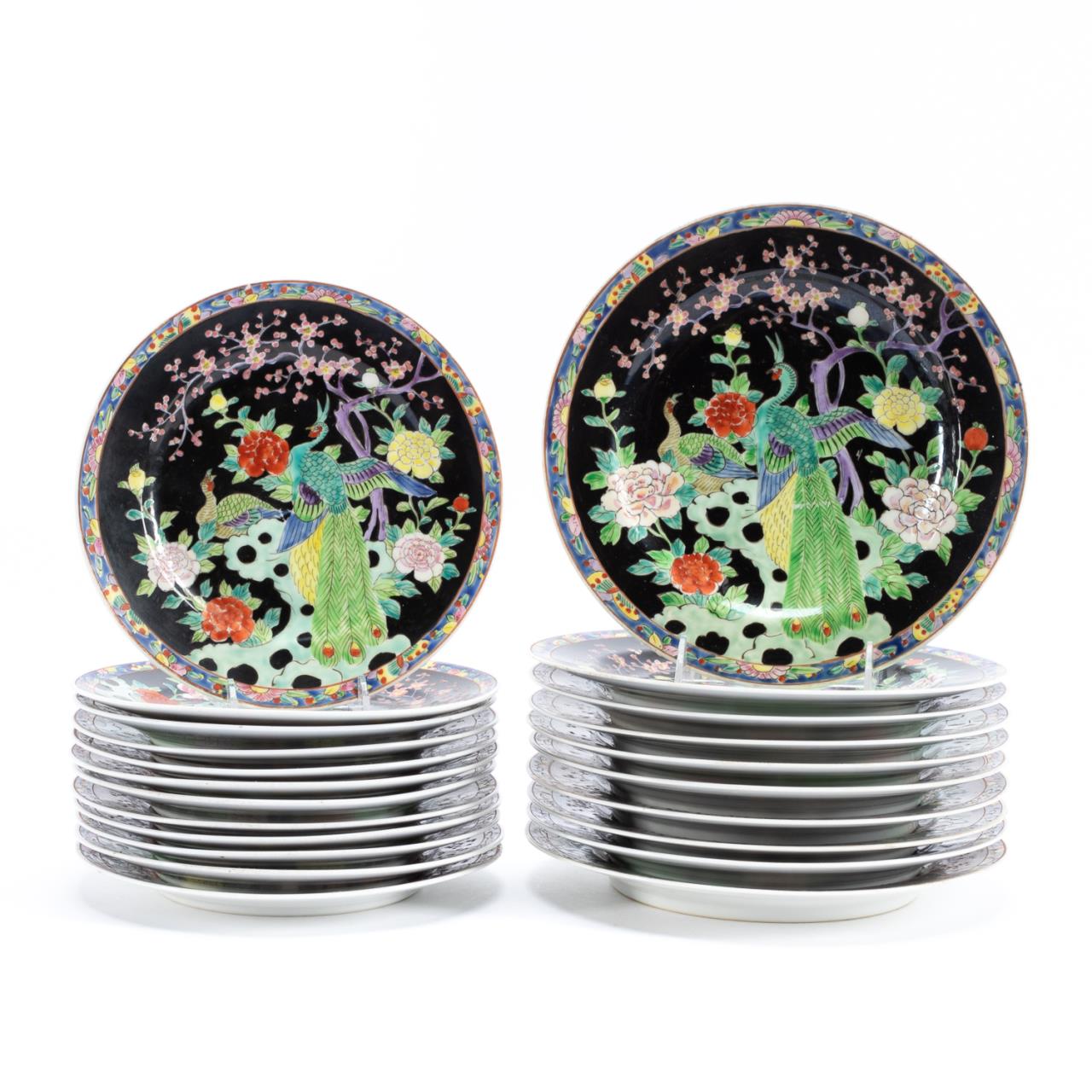 22PCS JAPANESE PHOENIX MOTIF PLATES,