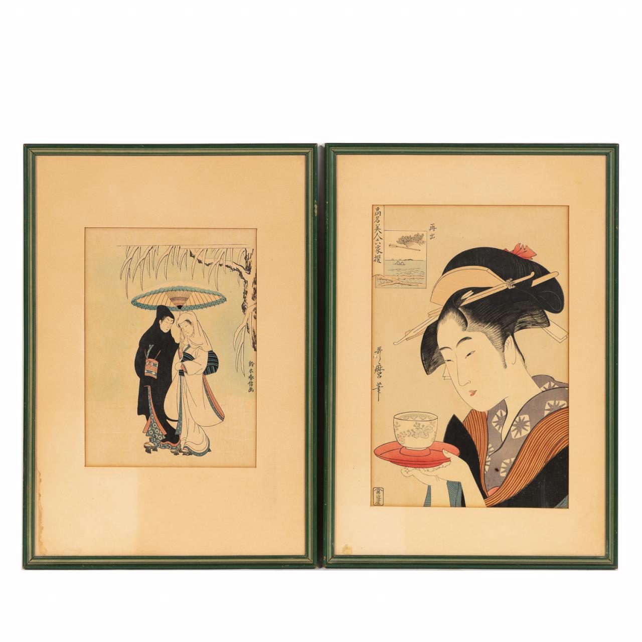 PAIR JAPANESE WOODBLOCK PRINTS  35c1a4