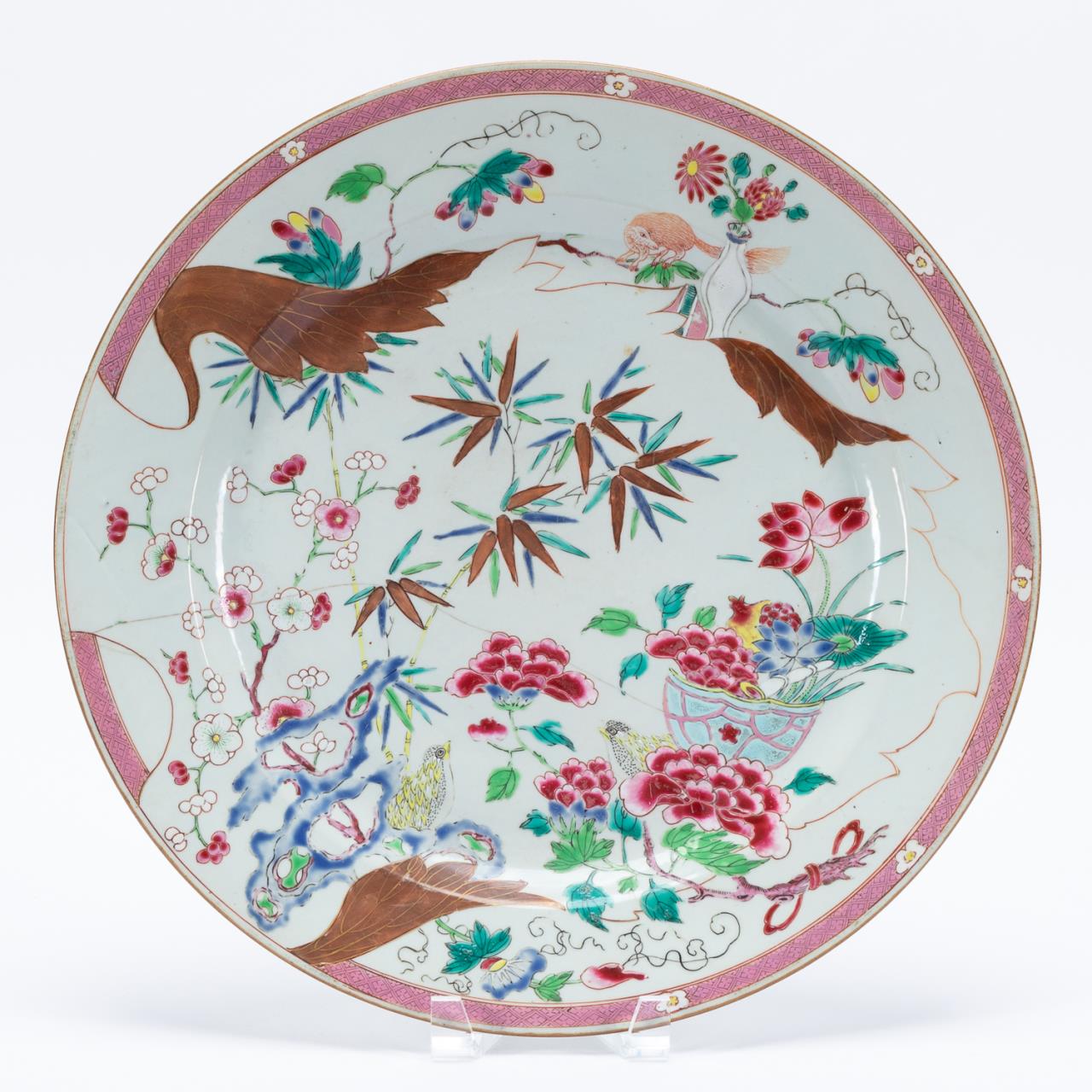 CHINESE FAMILLE ROSE BIRD MOTIF 35c1fc