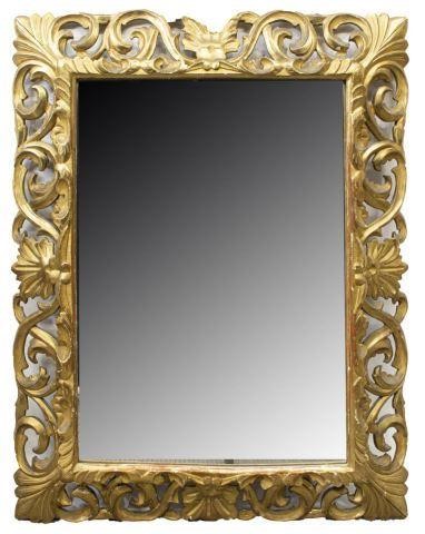 FRENCH GILTWOOD BEVELED MIRROR,