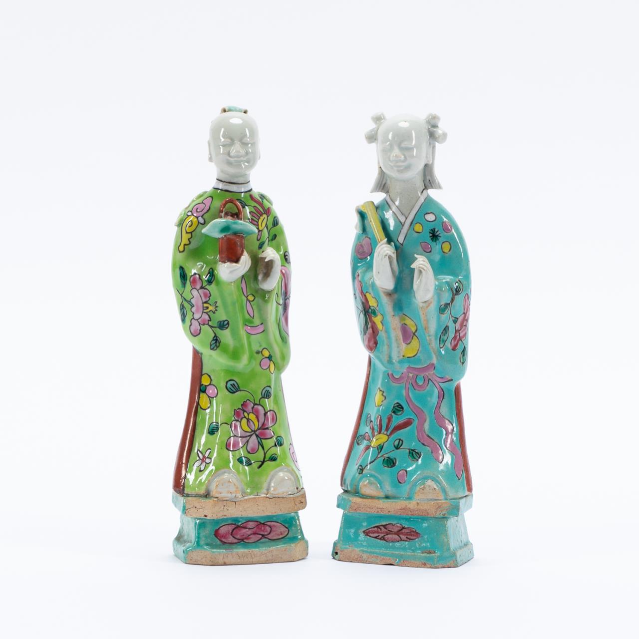 TWO CHINESE CERAMIC STANDING IMMORTAL