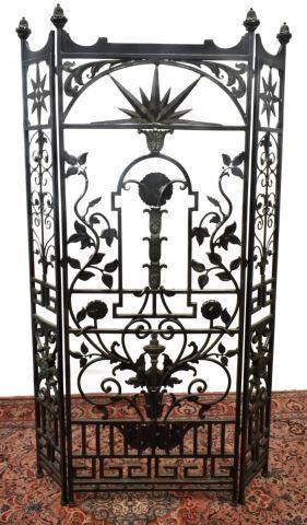 ARCHITECTURAL WROUGHT IRON THREE PANEL 35c24b