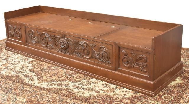 LONG FOLIATE CARVED WALNUT STORAGE 35c24e