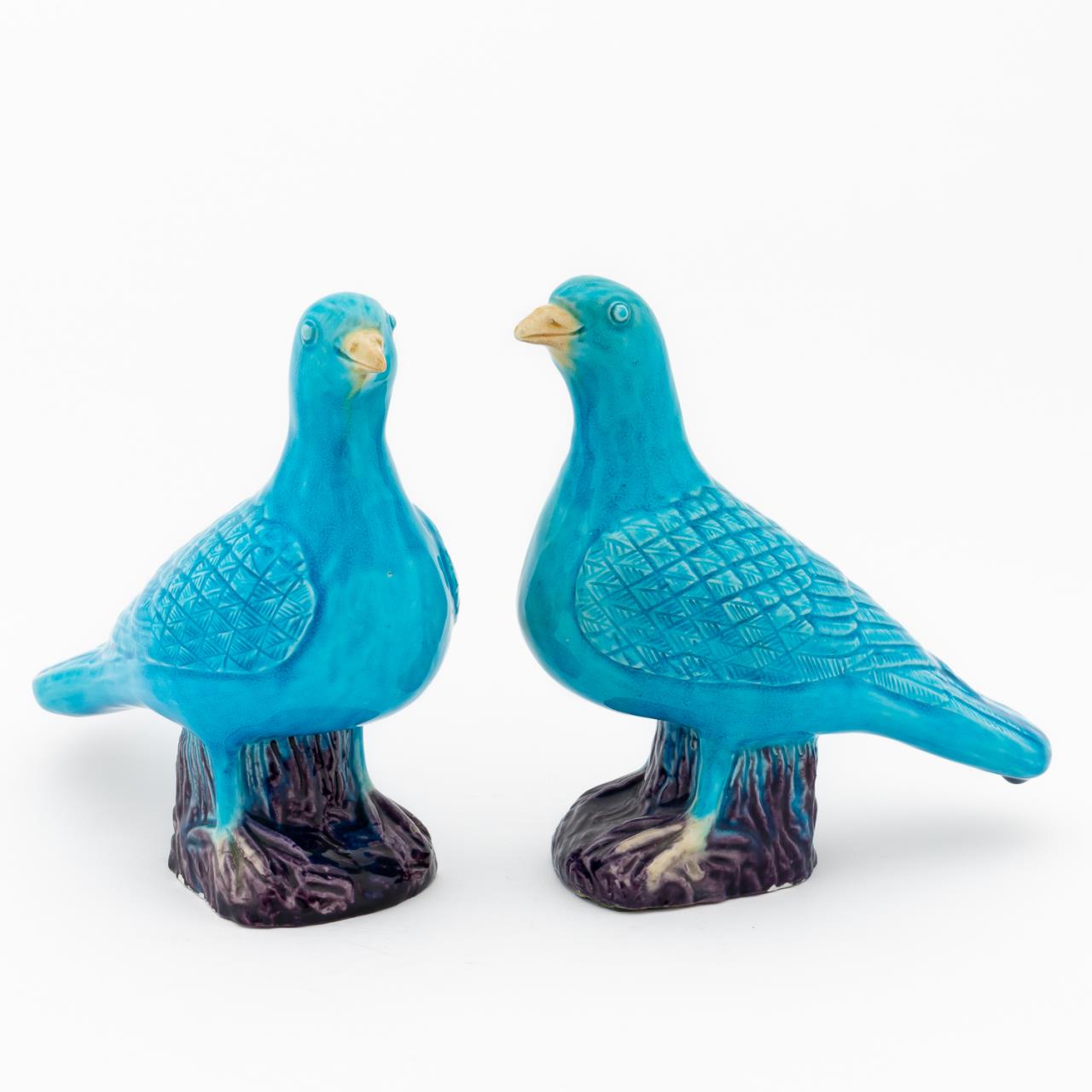 PAIR CHINESE EXPORT TURQUOISE GLAZED 35c261