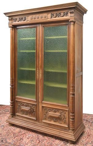 FRENCH CARVED WALNUT GLAZED DOORS 35c275