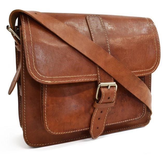 BROWN LEATHER SATCHEL ADJUSTABLE 35c29f