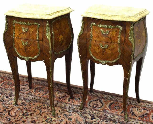  2 FRENCH LOUIS XV STYLE MARBLE TOP 35c308