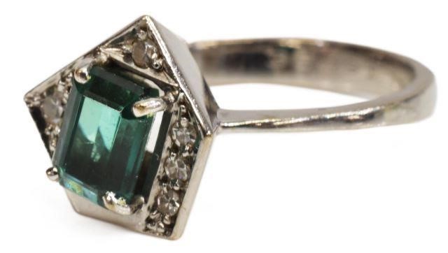 ESTATE 18KT WHITE GOLD TOURMALINE