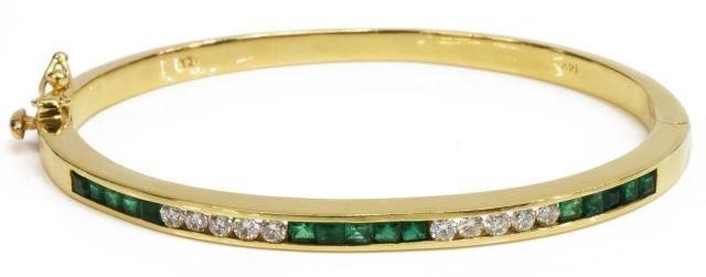 ESTATE 14KT GOLD DIAMOND EMERALD 35c372