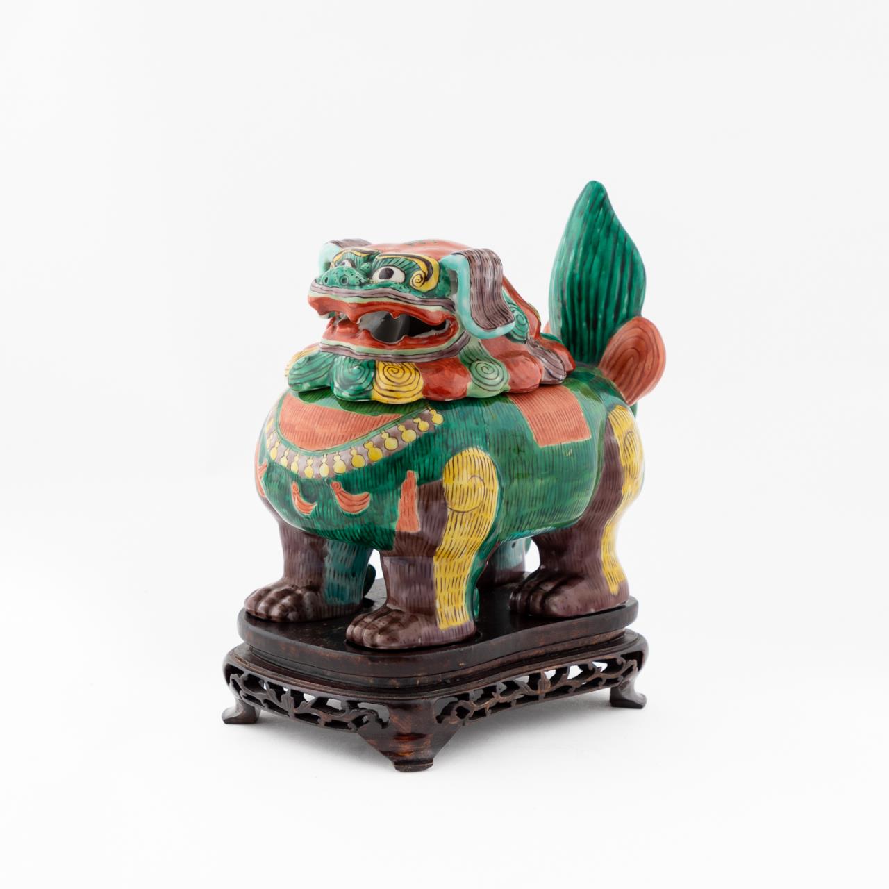 CHINESE BRINJAL PORCELAIN GUARDIAN 35c3a6