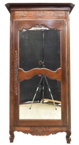 FRENCH PROVINCIAL WALNUT MIRRORED-DOOR