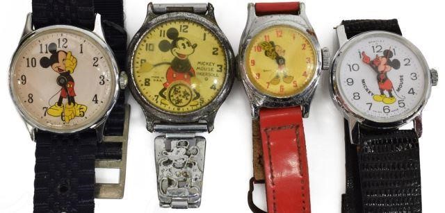 4) DISNEY MICKEY MOUSE ANIMATED WATCHES,