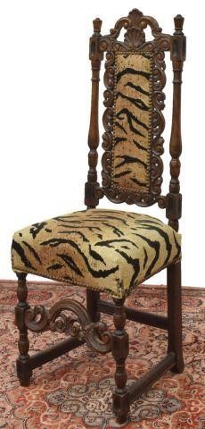 BAROQUE STYLE CARVED WALNUT CHAIRBaroque