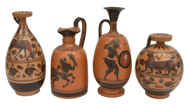  4 GREEK CLASSICAL STYLE EARTHENWARE 35c4dd