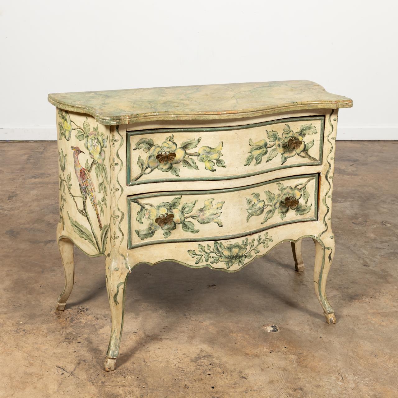 E 20TH C VENETIAN PAINTED TWO DRAWER 35c4eb