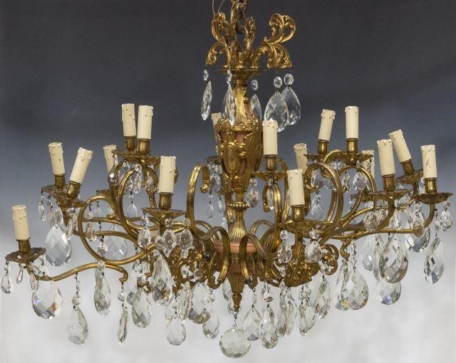 ITALIAN GILT METAL CRYSTAL 18 LIGHT 35c4fe