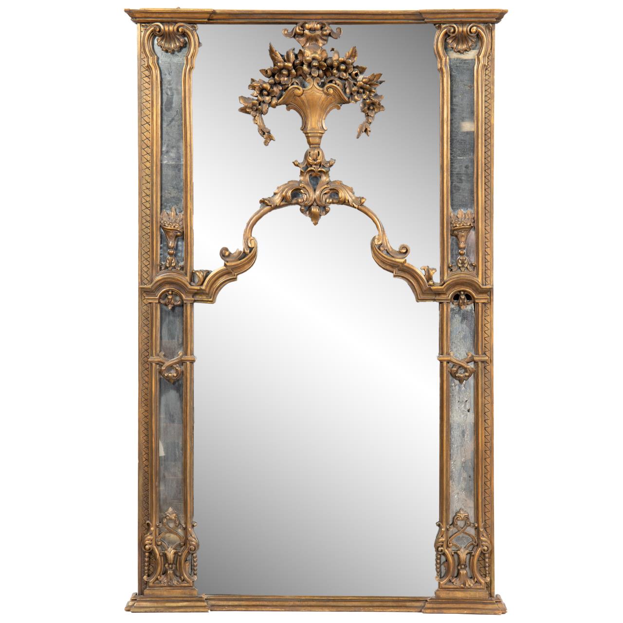 19TH C. LOUIS XV STYLE MIRROR GILT