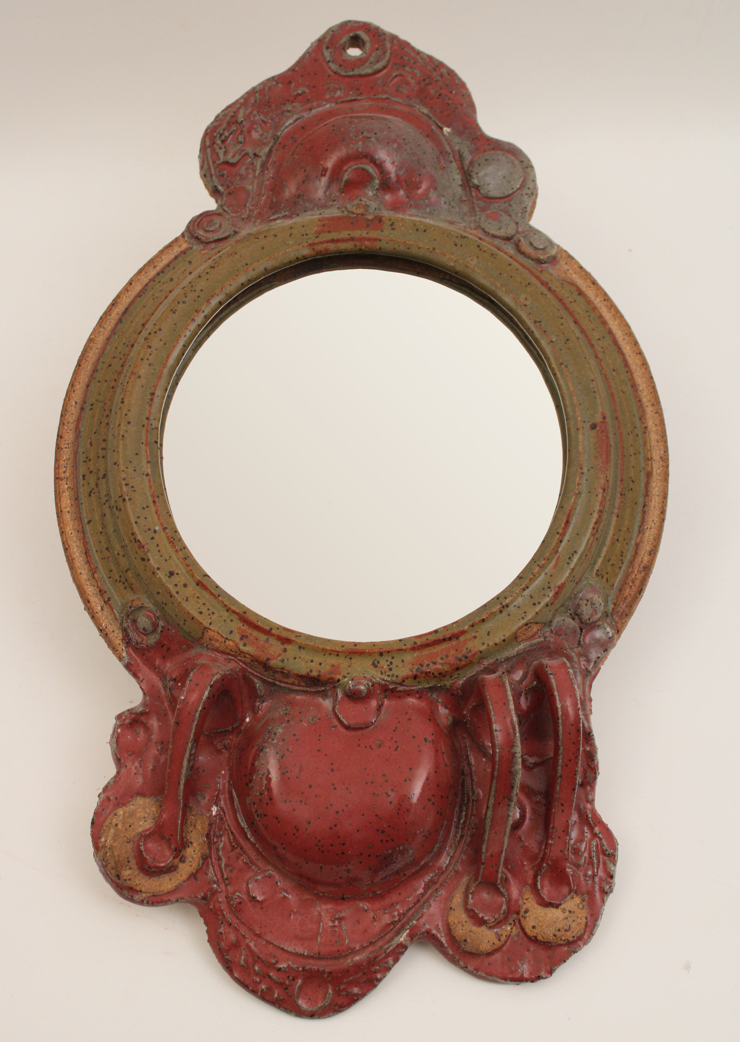 ITALIAN FAIENCE STYLE CERAMIC WALL MIRROR