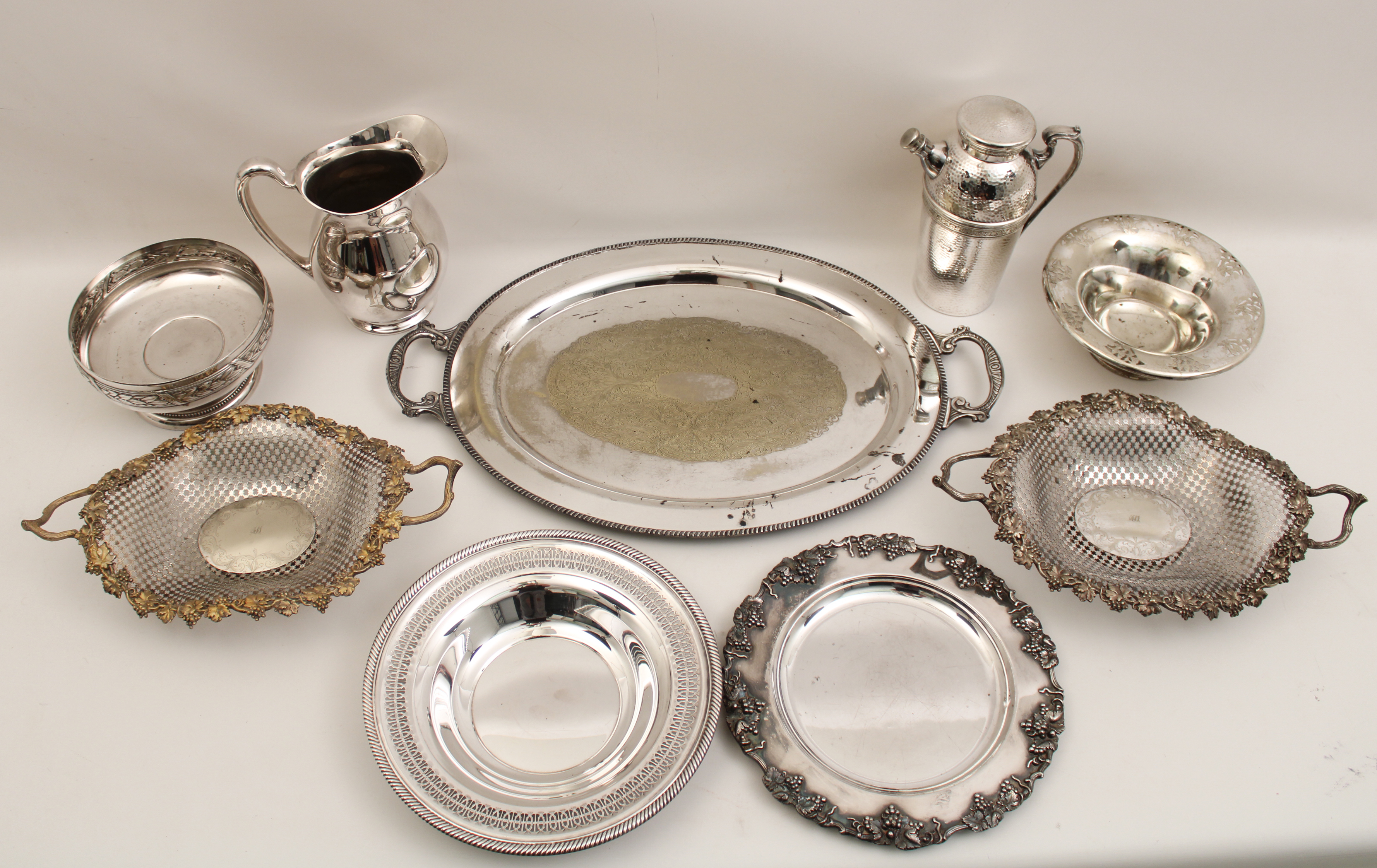 9 PC. LOT OF SILVER PLATE 9 PIECE