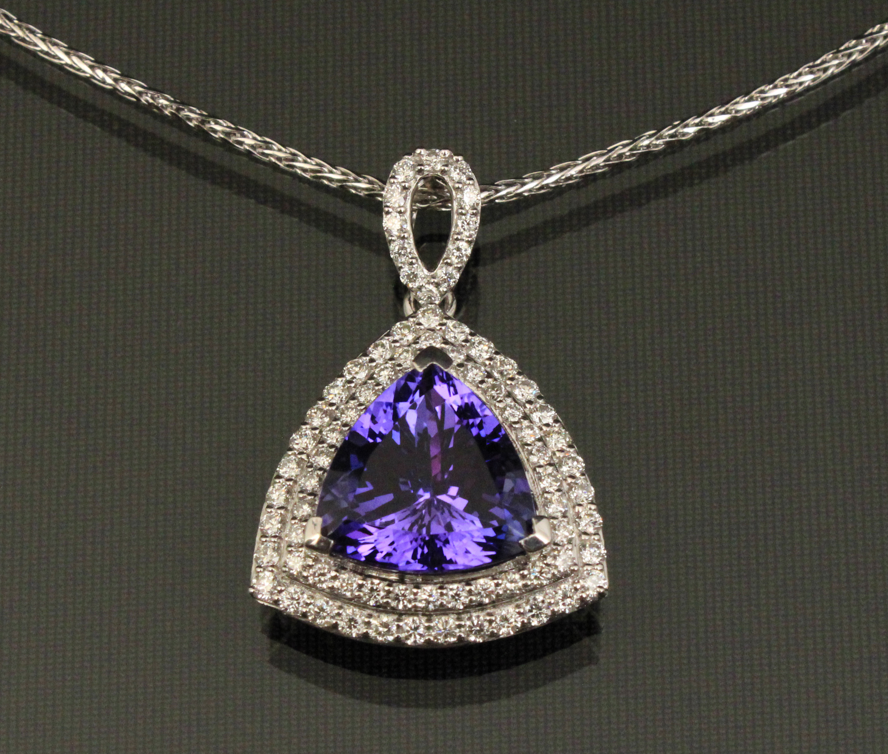 PLATINUM TRIANGULAR TANZANITE AND