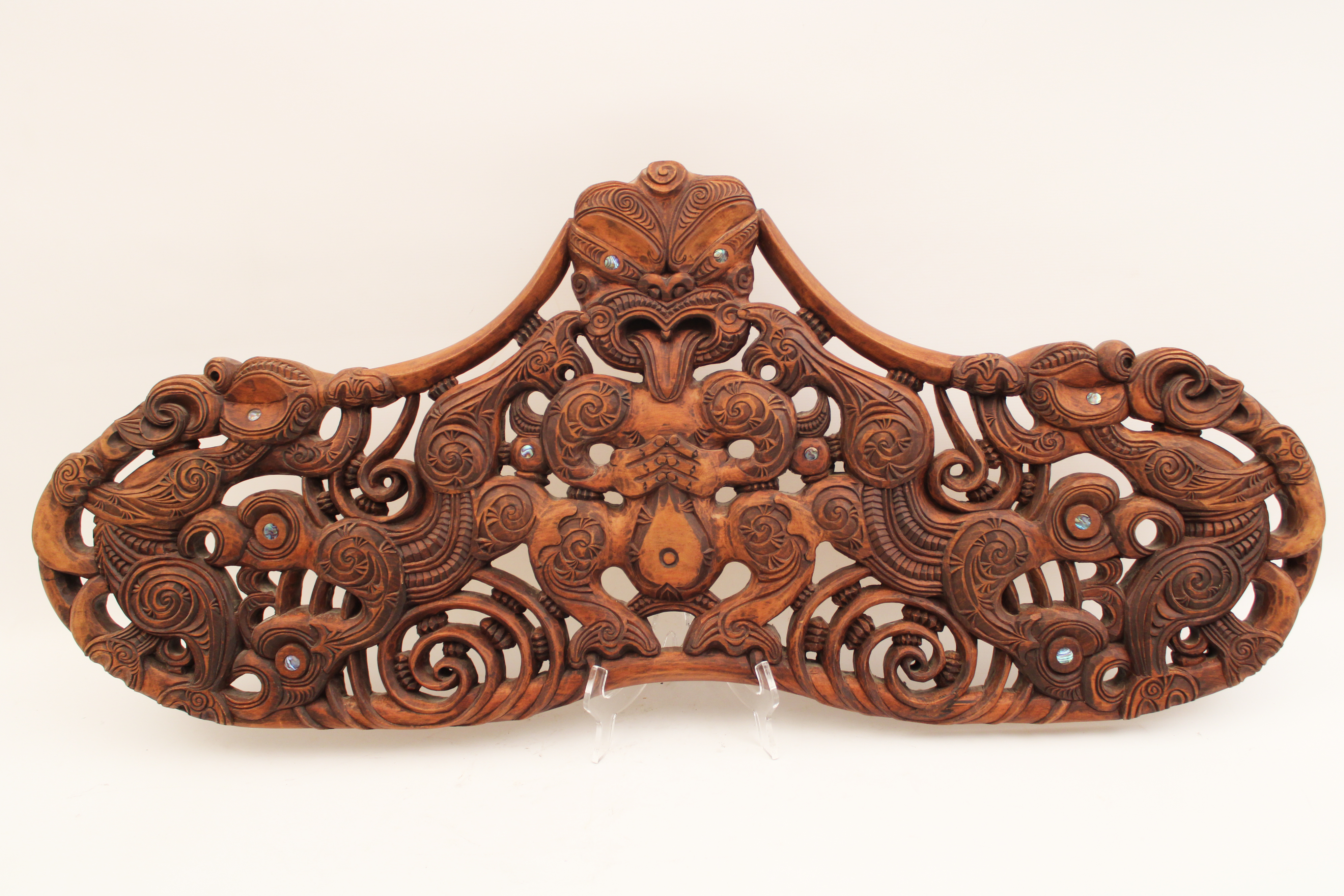 MAORI HAND CARVED KAURI WOOD LINTEL