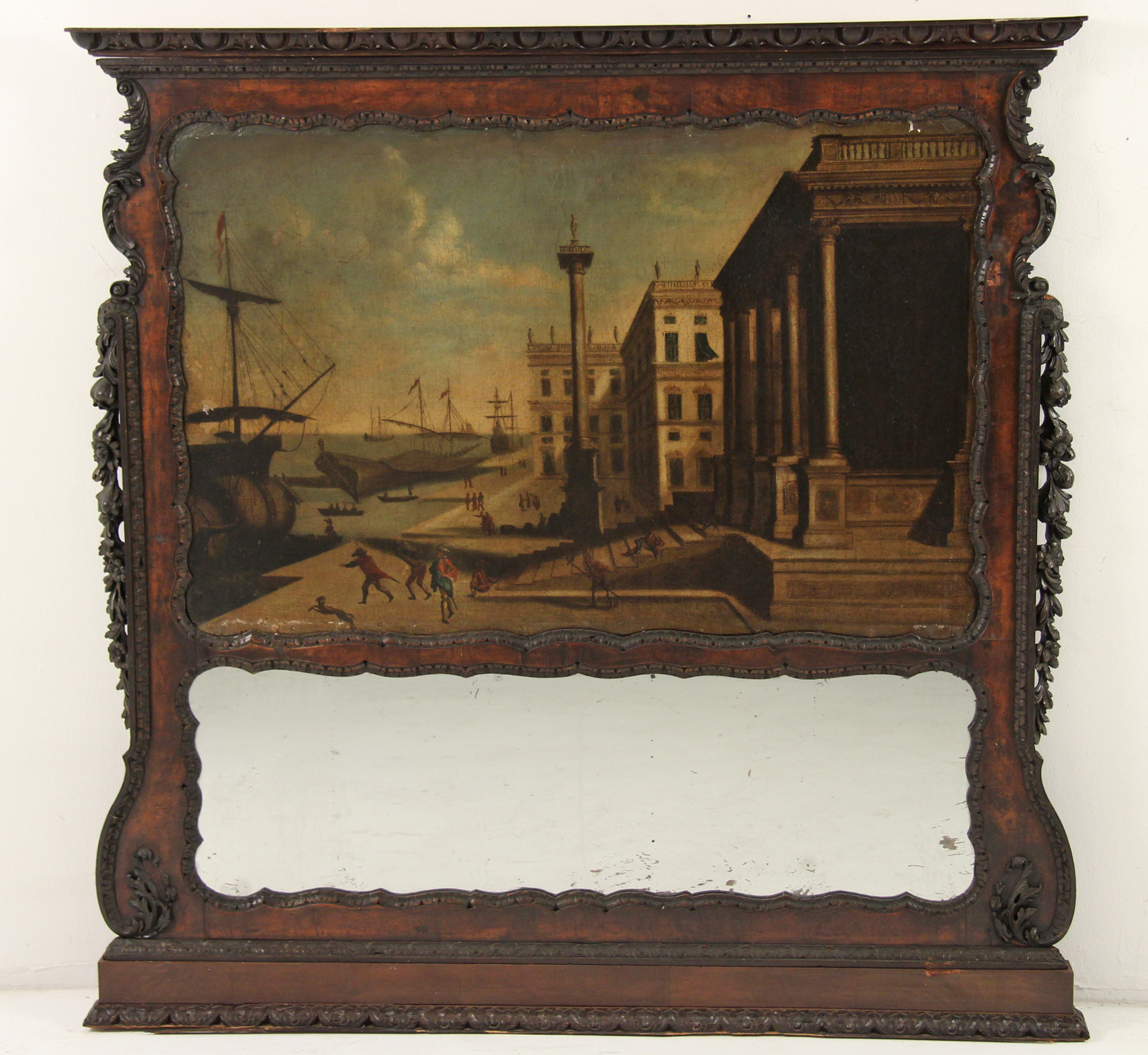 GEORGIAN MAHOGANY LANDSCAPE MIRROR 35ed80