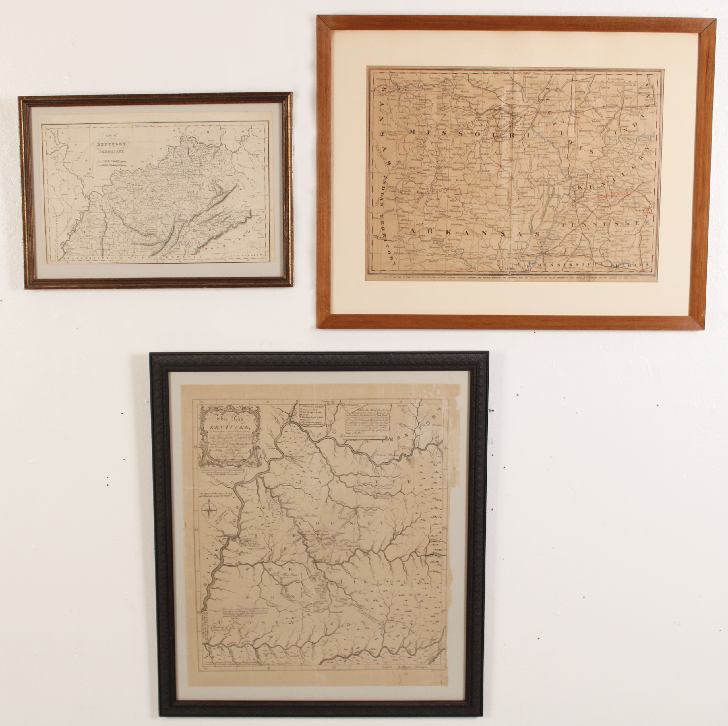 GROUP OF 3 19TH CENTURY MAPS MOUNTED