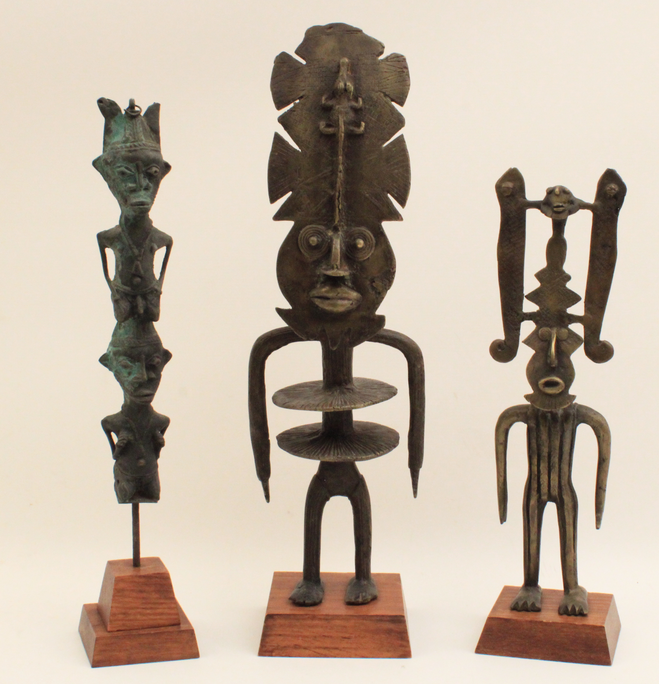 GROUP OF 3 ANTIQUE AFRICAN BRONZE