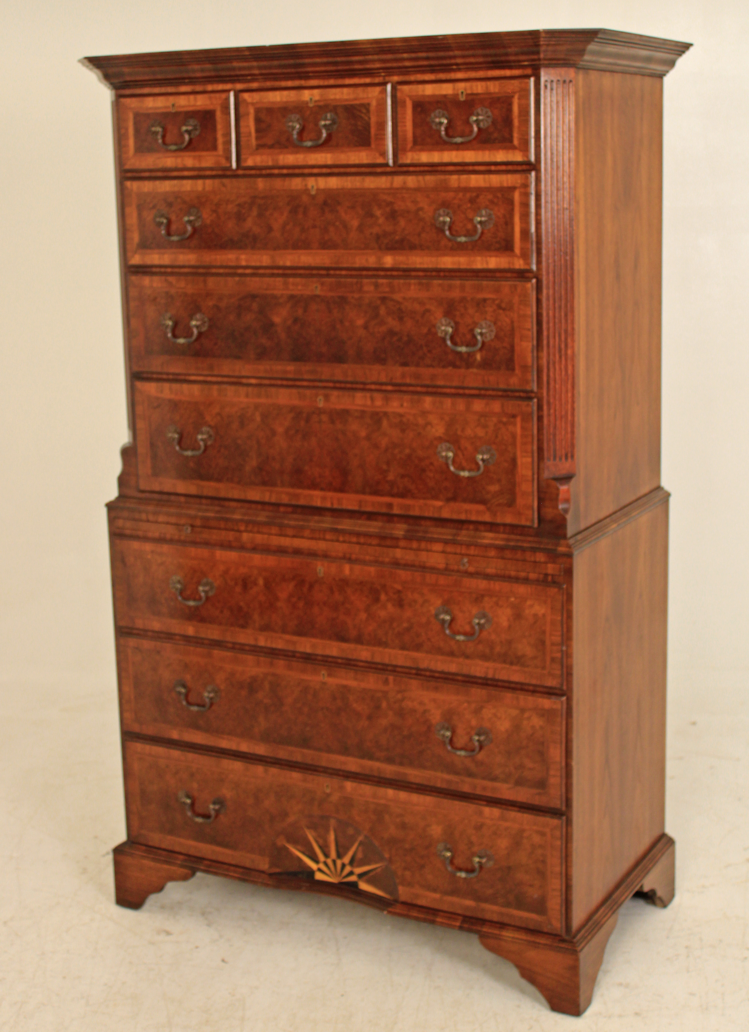 ENGLISH GEORGIAN STYLE WALNUT CHEST