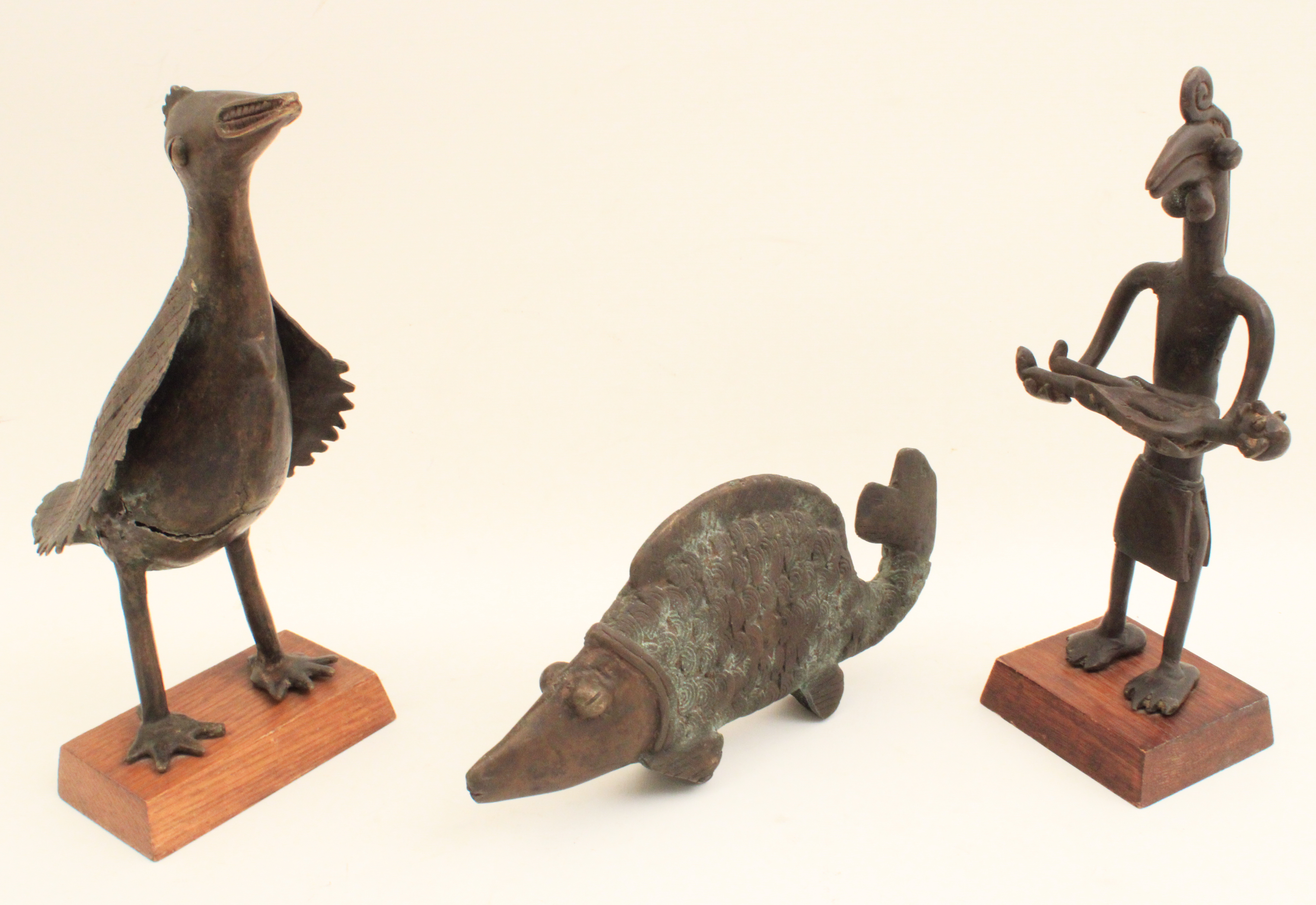 GROUP OF 3 ANTIQUE AFRICAN BRONZE