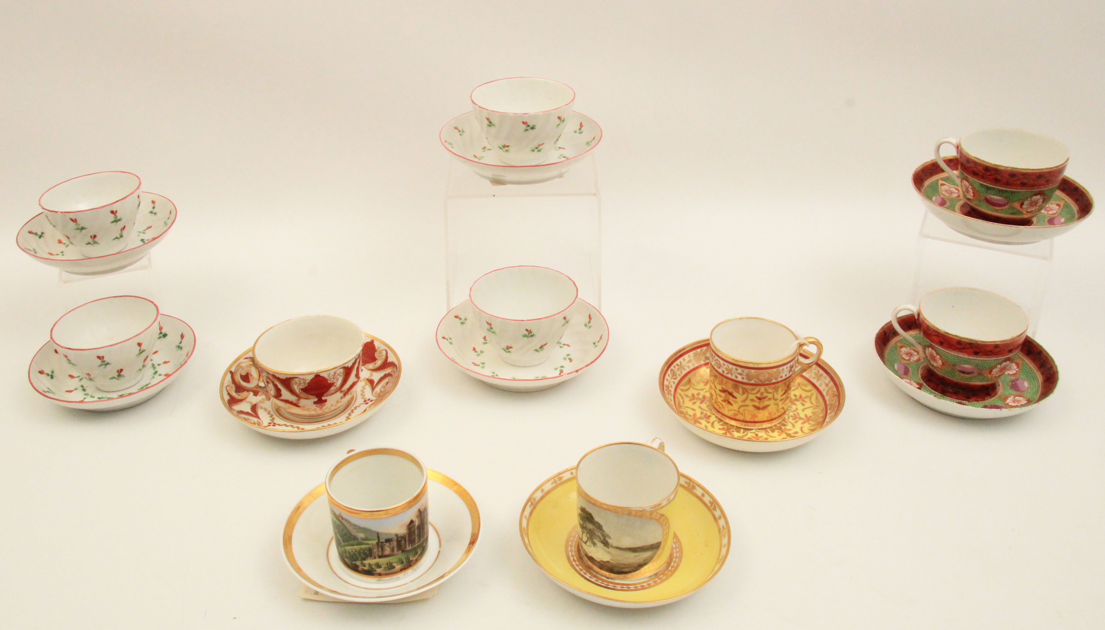 GROUP OF 10 SELECT PORCELAIN CUPS