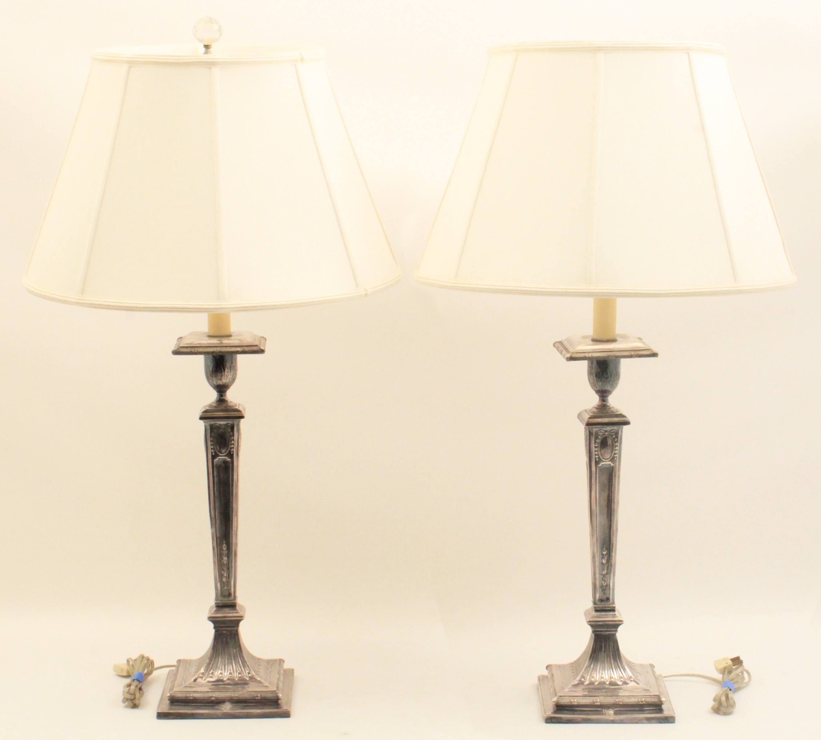 PAIR OF LOUIS XVI STYLE SILVER 35ee5a