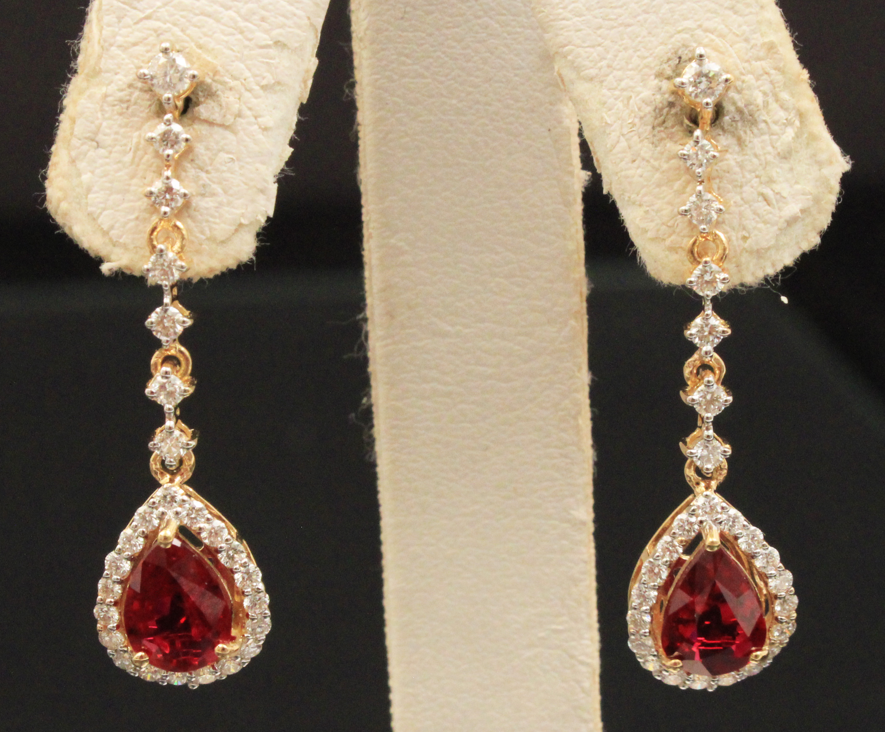 PR. OF 18K YELLOW GOLD RUBY AND