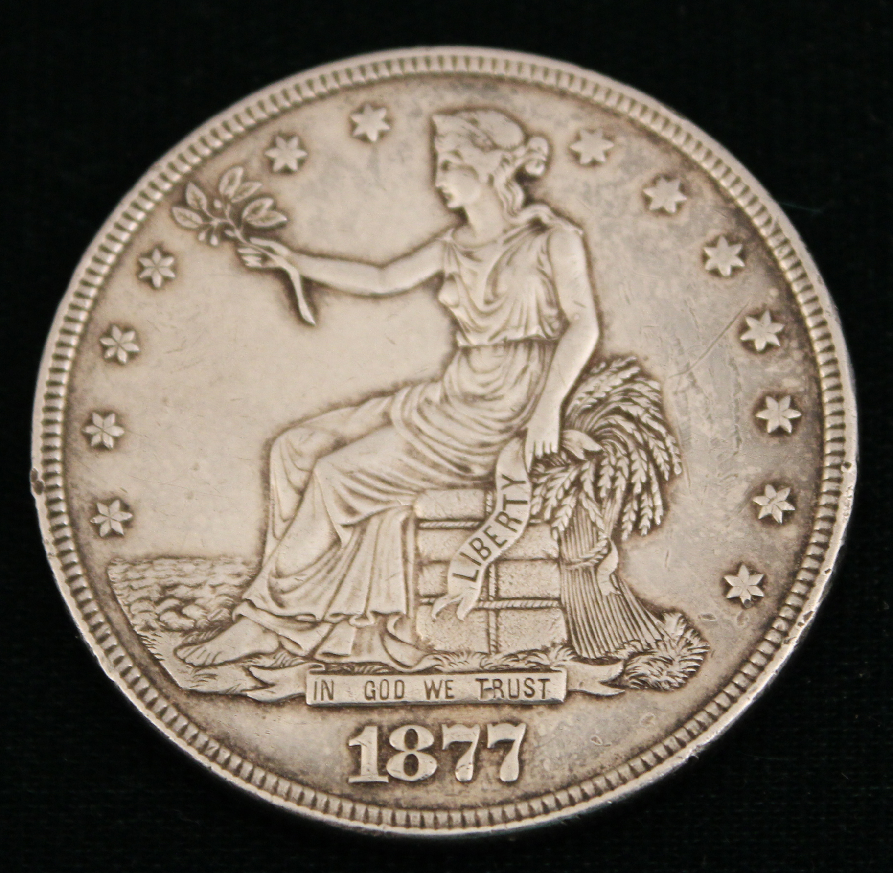 1877 USA SILVER TRADE DOLLAR 1877 35ee98