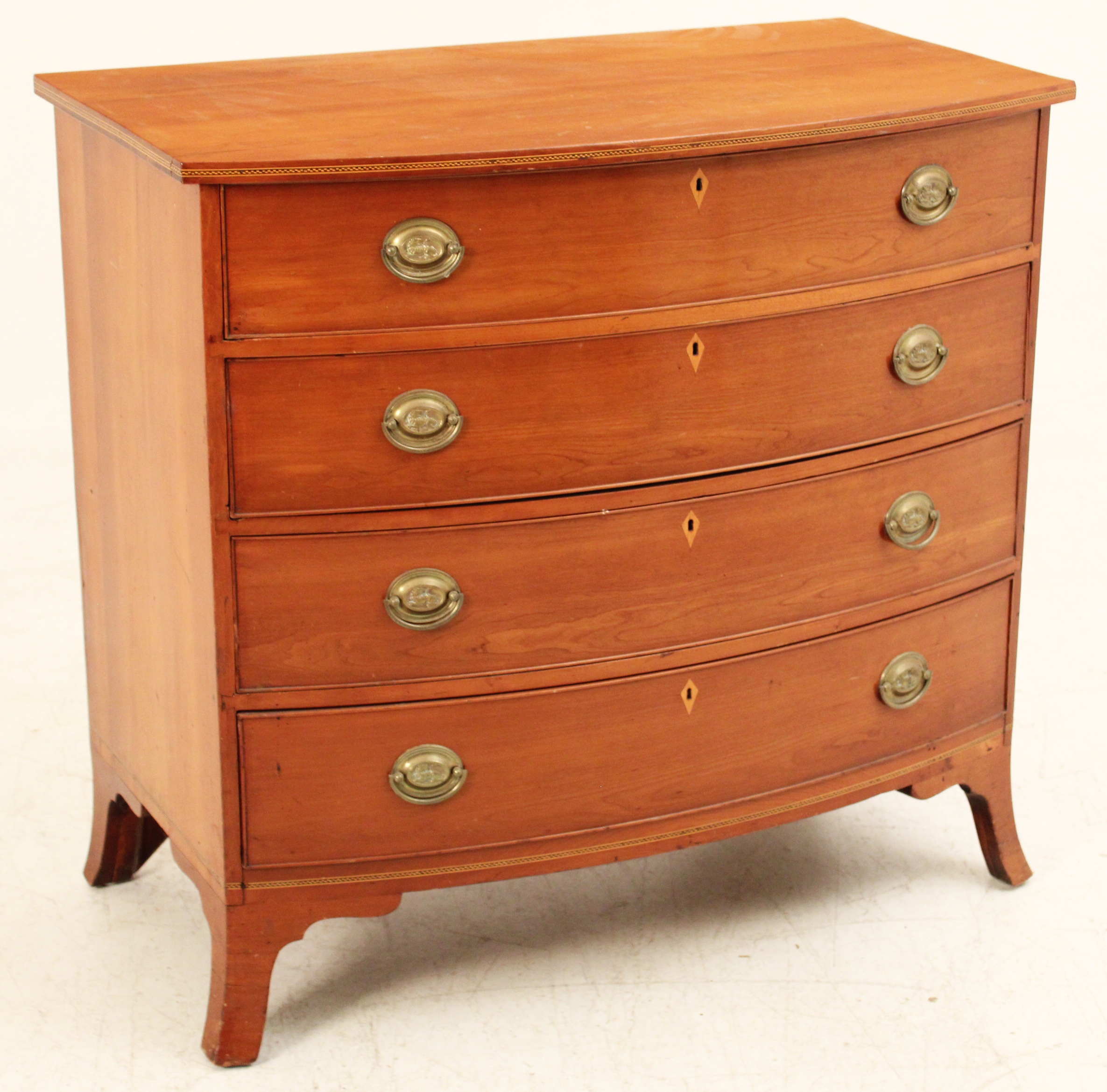 AMERICAN CHERRY BOWFRONT CHEST,