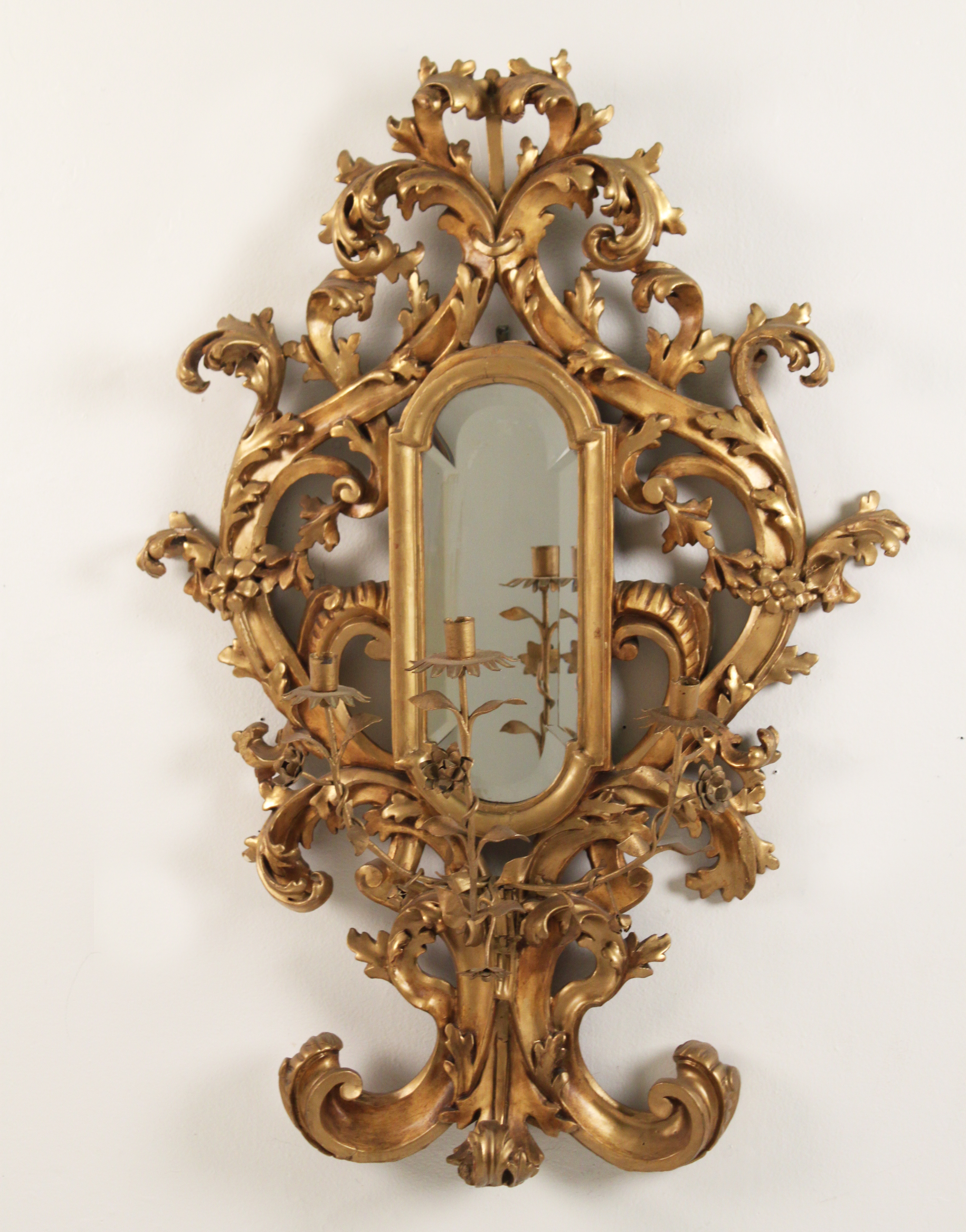 19TH C CARVED GILTWOOD MIRRORED 35eec5