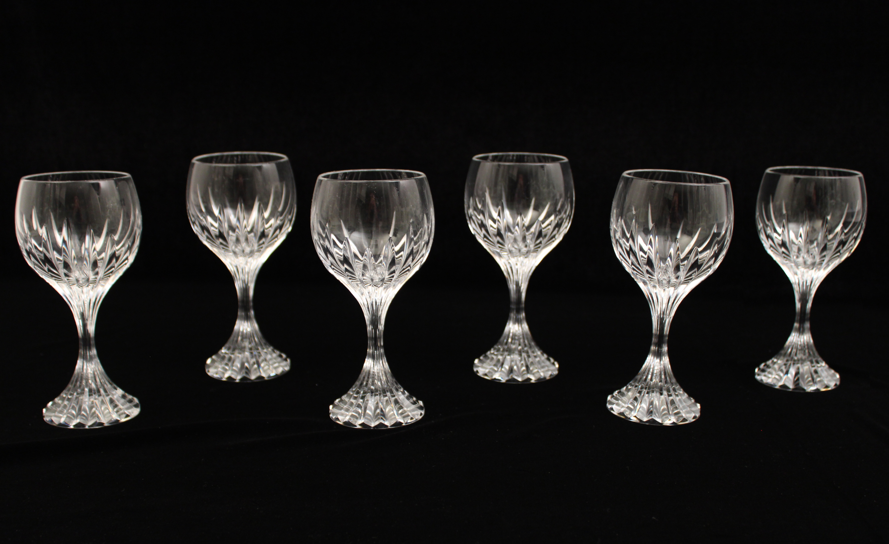 SET OF 6 FRENCH BACCARAT CRYSTAL