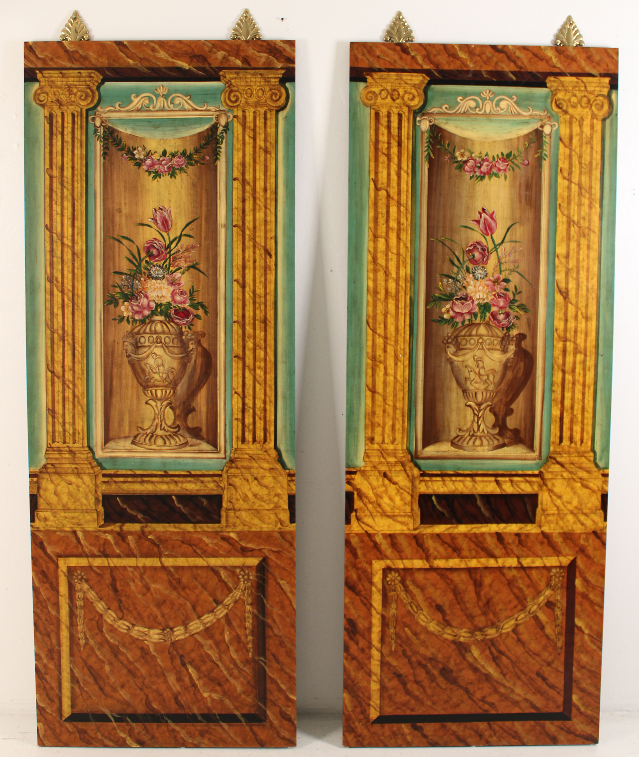 PR. OF HANGING WOODEN WALL PANELS PAIR