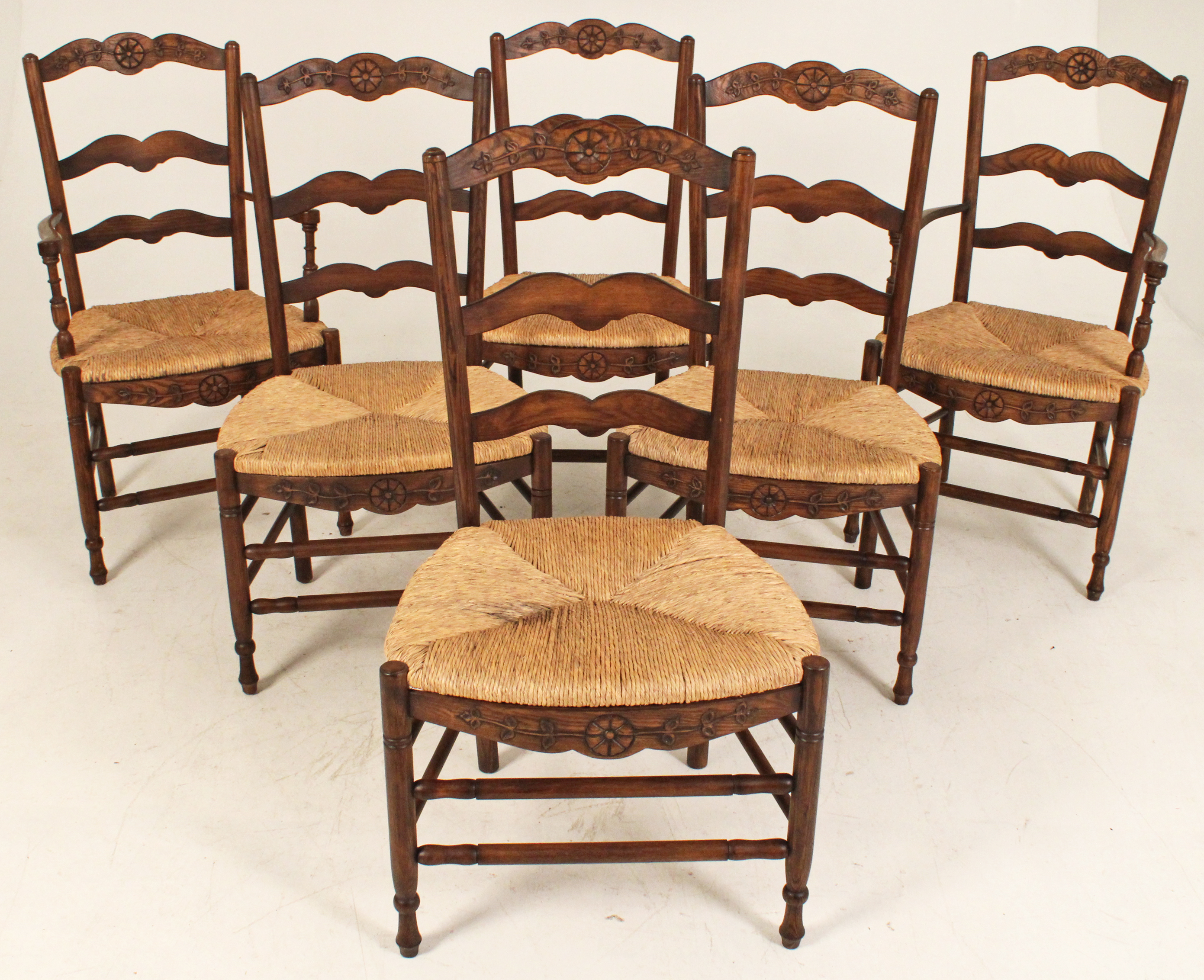 SET OF 6 COUNTRY FRENCH OAK RUSH 35f00c