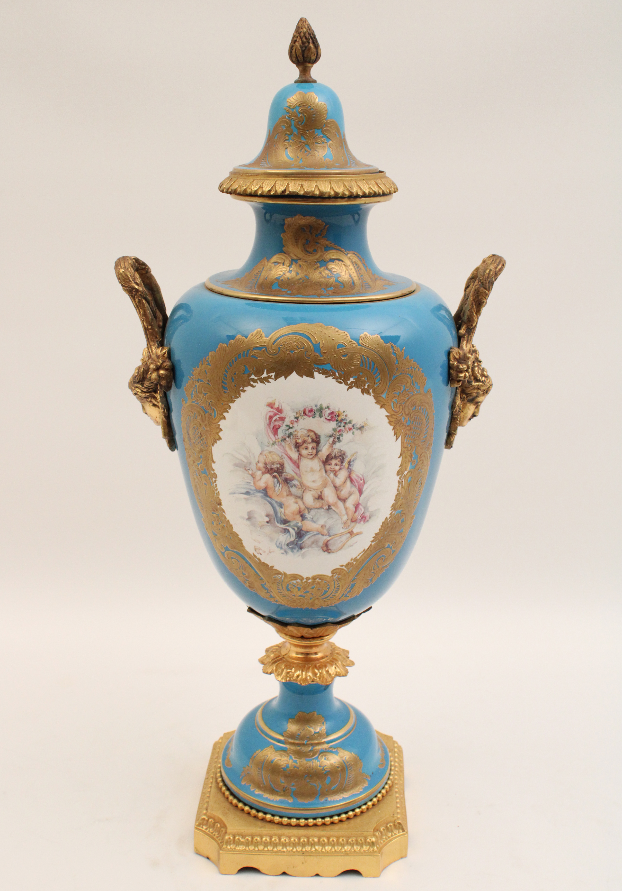 SEVRES STYLE URN FRENCH CELESTE