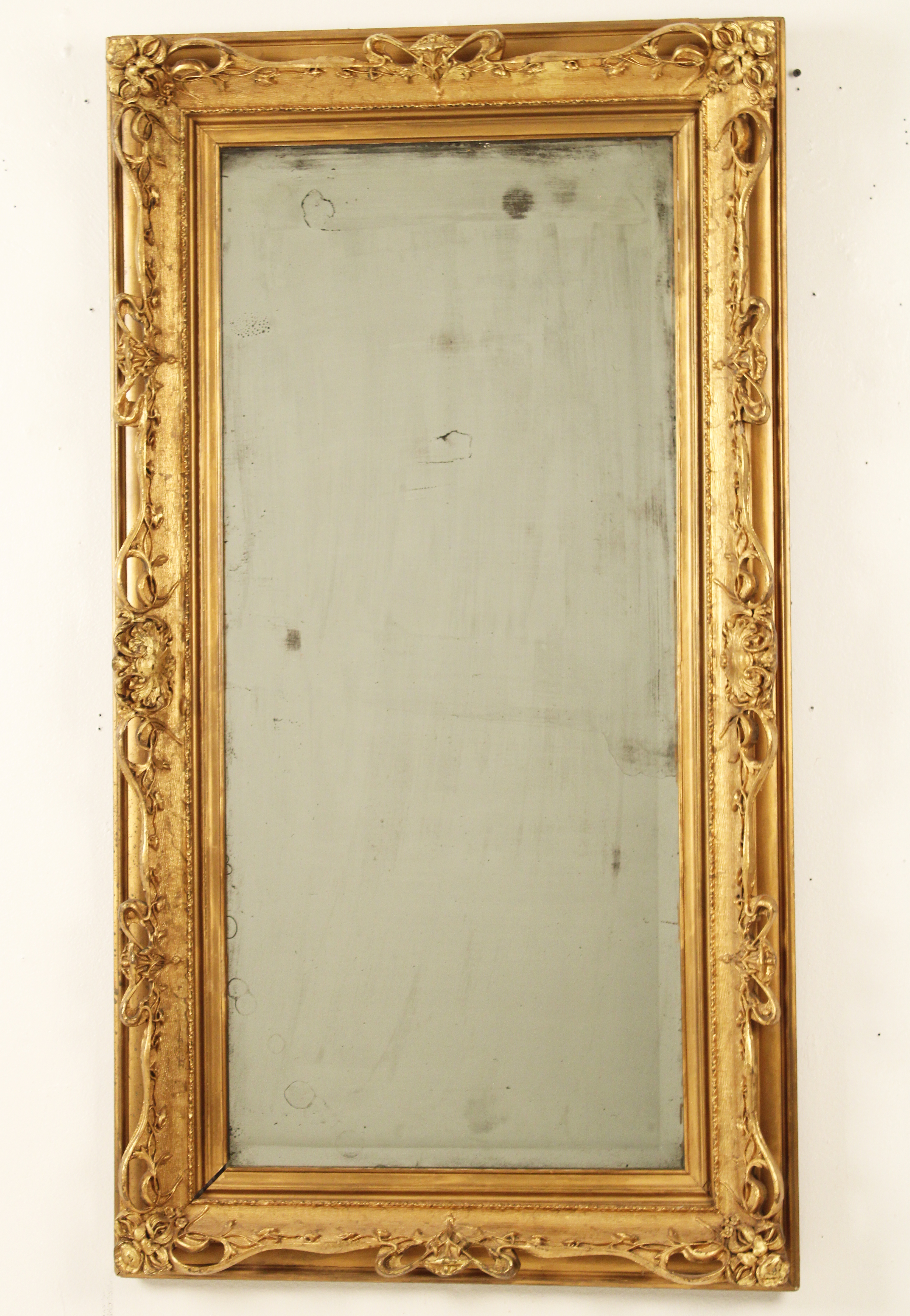 ART NOVEAU RECTANGULAR MIRROR GOLD