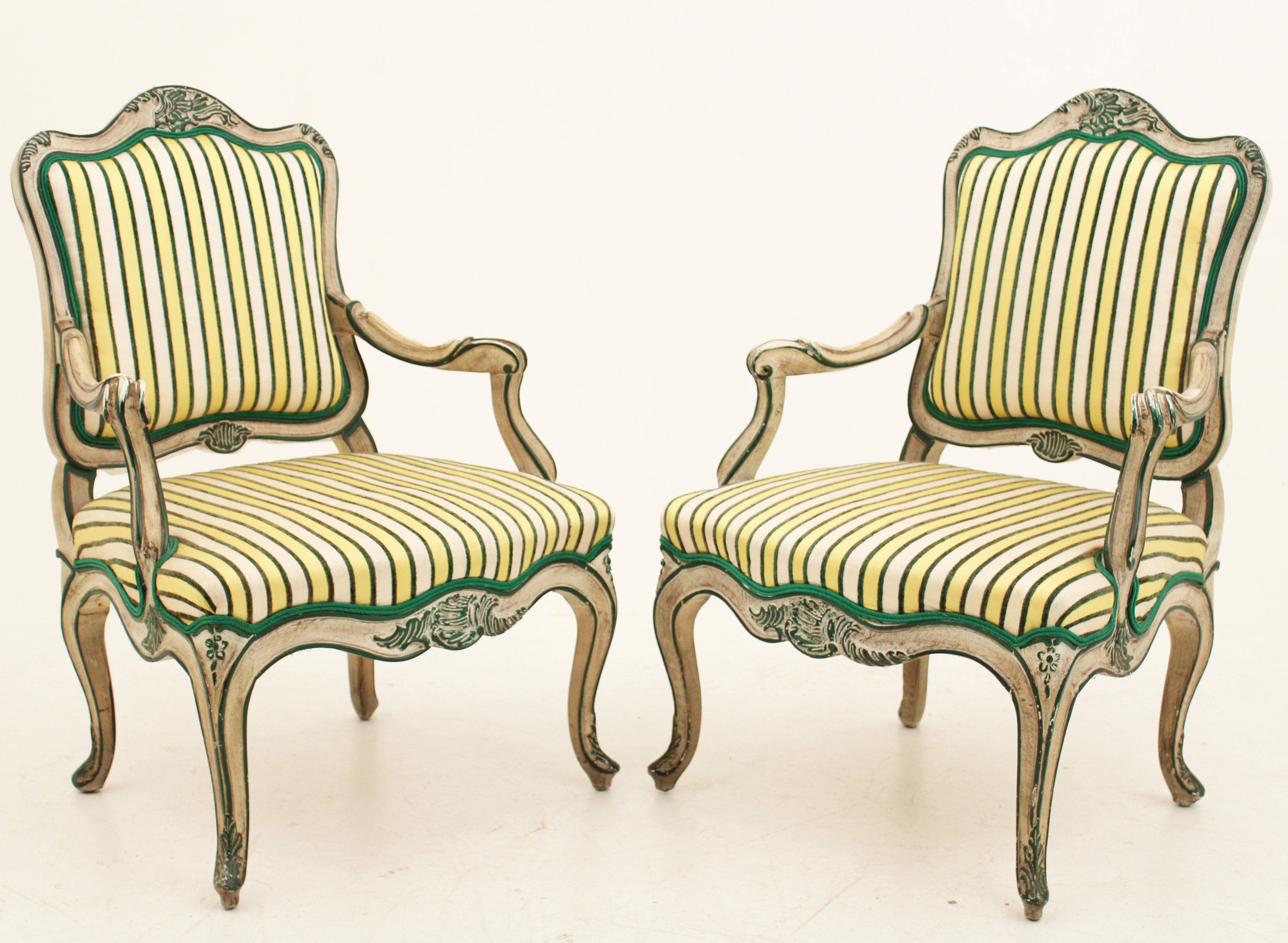 PR OF ITALIAN PAINTED ARM CHAIR 35f062